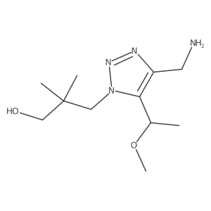 3-[4-(aminomethyl)-5-(1-methoxyethyl)-1H-1,2,3-triazol-1-yl]-2,2-dimethylpropan-1-ol结构式