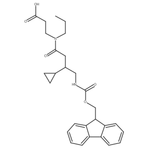 3-[3-cyclopropyl-4-({[(9H-fluoren-9-yl)methoxy]carbonyl}amino)-N-propylbutanamido]propanoic acid结构式