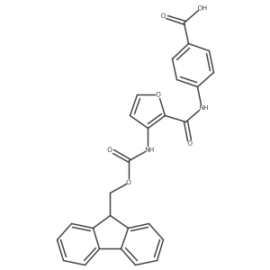 4-[3-({[(9H-fluoren-9-yl)methoxy]carbonyl}amino)furan-2-amido]benzoic acid Structure
