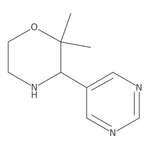2,2-Dimethyl-3-(pyrimidin-5-yl)morpholine结构式