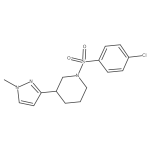 1-((4-chlorophenyl)sulfonyl)-3-(1-methyl-1H-pyrazol-3-yl)piperidine结构式