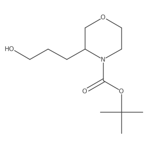 Tert-butyl 3-(3-hydroxypropyl)morpholine-4-carboxylate结构式