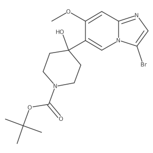 Tert-butyl 4-(3-bromo-7-methoxyimidazo[1,2-a]pyridin-6-yl)-4-hydroxypiperidine-1-carboxylate结构式