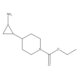 rac-ethyl 4-[(1R,2S)-2-aminocyclopropyl]piperidine-1-carboxylate Structure