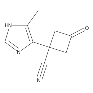 1-(4-methyl-1H-imidazol-5-yl)-3-oxocyclobutane-1-carbonitrile结构式