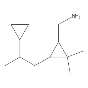 [3-(2-Cyclopropylpropyl)-2,2-dimethylcyclopropyl]methanamine结构式