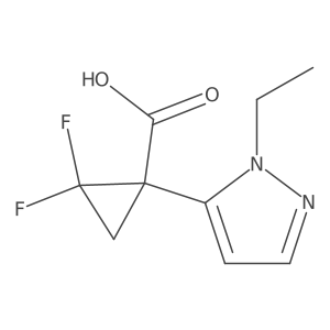 1-(1-ethyl-1H-pyrazol-5-yl)-2,2-difluorocyclopropane-1-carboxylic acid结构式