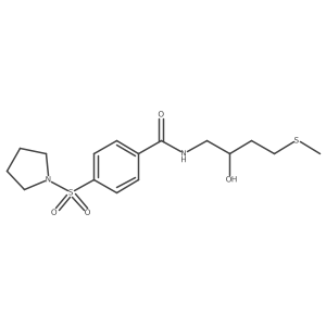 N-[2-hydroxy-4-(methylsulfanyl)butyl]-4-(pyrrolidine-1-sulfonyl)benzamide结构式