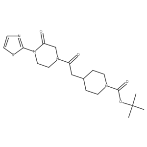 Tert-butyl 4-(2-oxo-2-(3-oxo-4-(thiazol-2-yl)piperazin-1-yl)ethyl)piperidine-1-carboxylate结构式