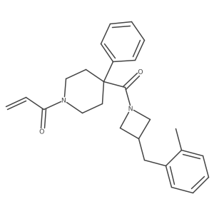 1-(4-{3-[(2-Methylphenyl)methyl]azetidine-1-carbonyl}-4-phenylpiperidin-1-yl)prop-2-en-1-one Structure