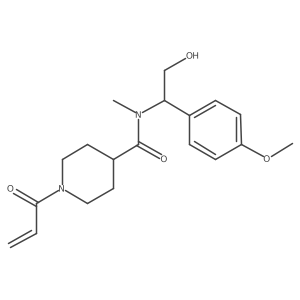 N-[2-hydroxy-1-(4-methoxyphenyl)ethyl]-N-methyl-1-(prop-2-enoyl)piperidine-4-carboxamide结构式