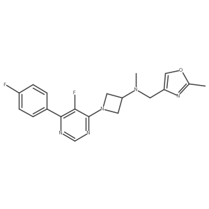 1-[5-Fluoro-6-(4-fluorophenyl)pyrimidin-4-yl]-N-methyl-N-[(2-methyl-1,3-oxazol-4-yl)methyl]azetidin-3-amine Structure