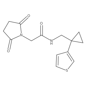 2-(2,5-dioxopyrrolidin-1-yl)-N-{[1-(thiophen-3-yl)cyclopropyl]methyl}acetamide Structure