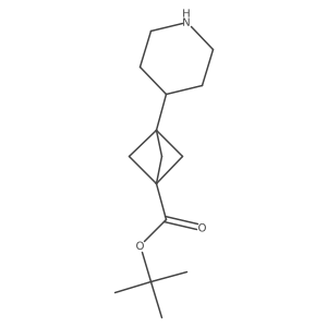 Tert-butyl 3-(piperidin-4-yl)bicyclo[1.1.1]pentane-1-carboxylate结构式