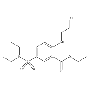 Ethyl 5-(diethylsulfamoyl)-2-[(2-hydroxyethyl)amino]benzoate结构式