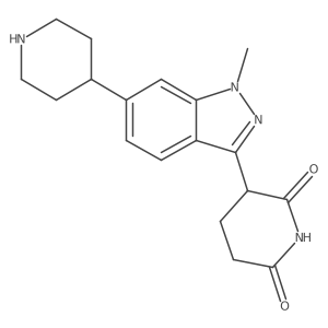 3-[1-Methyl-6-(4-piperidinyl)-1H-indazol-3-yl]-2,6-piperidinedione结构式