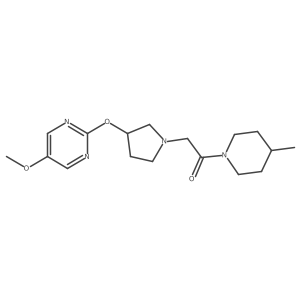 2-{3-[(5-Methoxypyrimidin-2-yl)oxy]pyrrolidin-1-yl}-1-(4-methylpiperidin-1-yl)ethan-1-one结构式