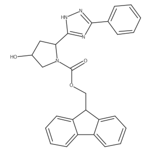 (9H-fluoren-9-yl)methyl (2S,4R)-4-hydroxy-2-(5-phenyl-1H-1,2,4-triazol-3-yl)pyrrolidine-1-carboxylate Structure