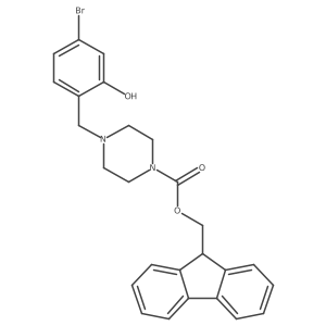 (9H-fluoren-9-yl)methyl 4-[(4-bromo-2-hydroxyphenyl)methyl]piperazine-1-carboxylate Structure