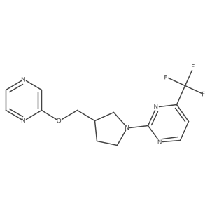 2-{3-[(Pyrazin-2-yloxy)methyl]pyrrolidin-1-yl}-4-(trifluoromethyl)pyrimidine结构式