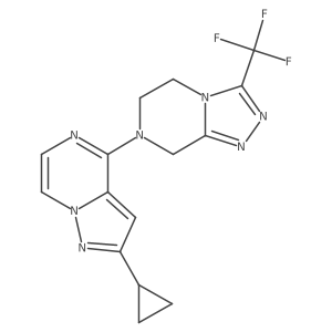 2-cyclopropyl-4-[3-(trifluoromethyl)-5H,6H,7H,8H-[1,2,4]triazolo[4,3-a]pyrazin-7-yl]pyrazolo[1,5-a]pyrazine Structure
