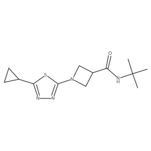 N-tert-butyl-1-(5-cyclopropyl-1,3,4-thiadiazol-2-yl)azetidine-3-carboxamide Structure