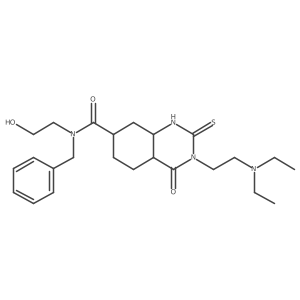 N-benzyl-3-[2-(diethylamino)ethyl]-N-(2-hydroxyethyl)-4-oxo-2-sulfanylidene-1,2,3,4-tetrahydroquinazoline-7-carboxamide结构式