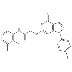 N-(2,3-dimethylphenyl)-2-((1-(4-fluorophenyl)-4-oxo-4,5-dihydro-1H-pyrazolo[3,4-d]pyrimidin-6-yl)thio)acetamide结构式