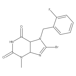 8-Bromo-7-[(2-fluorophenyl)methyl]-3-methyl-4,5-dihydropurine-2,6-dione结构式