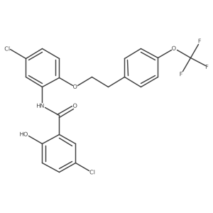 Benzamide,5-chloro-n-[5-chloro-2-[2-[4-(trifluoromethoxy)phenyl]ethoxy]phenyl]-2-hydroxy- Structure