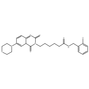 N-[(2-chlorophenyl)methyl]-6-[6-(morpholin-4-yl)-4-oxo-2-sulfanylidene-1,2,3,4-tetrahydroquinazolin-3-yl]hexanamide结构式