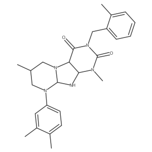 9-(3,4-dimethylphenyl)-1,7-dimethyl-3-[(2-methylphenyl)methyl]-6,7,8,9a,10,10a-hexahydro-4aH-purino[7,8-a]pyrimidine-2,4-dione Structure