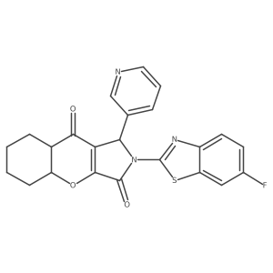 2-(6-fluoro-1,3-benzothiazol-2-yl)-1-pyridin-3-yl-4a,5,6,7,8,8a-hexahydro-1H-chromeno[2,3-c]pyrrole-3,9-dione结构式