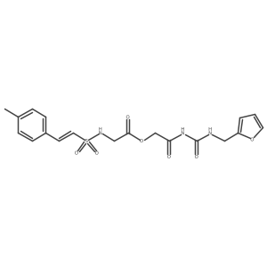 [2-(furan-2-ylmethylcarbamoylamino)-2-oxoethyl] 2-[[(E)-2-(4-methylphenyl)ethenyl]sulfonylamino]acetate Structure
