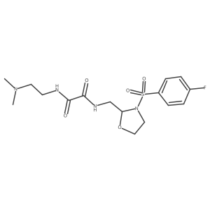 N-[2-(dimethylamino)ethyl]-N'-{[3-(4-fluorobenzenesulfonyl)-1,3-oxazolidin-2-yl]methyl}ethanediamide结构式