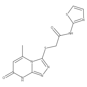 2-((5-methyl-7-oxo-7,8-dihydro-[1,2,4]triazolo[4,3-a]pyrimidin-3-yl)thio)-N-(thiazol-2-yl)acetamide Structure