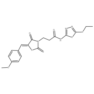N-[5-(Ethylthio)-1,3,4-thiadiazol-2-yl]-5-[(4-methoxyphenyl)methylene]-4-oxo-2-thioxo-3-thiazolidinepropanamide结构式