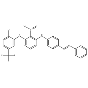 N-[2-Chloro-5-(trifluoromethyl)phenyl]-5-nitro-N'-[4-(phenyldiazenyl)phenyl]-4,6-pyrimidinediamine Structure