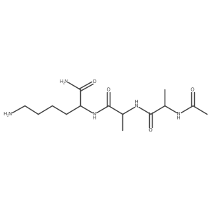 (S)-2-((S)-2-((S)-2-Acetamidopropanamido)propanamido)-6-aminohexanamide结构式