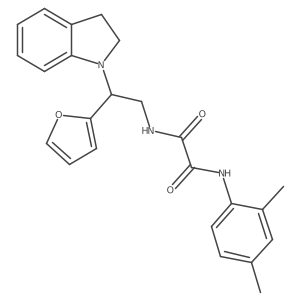 N1-(2,4-dimethylphenyl)-N2-(2-(furan-2-yl)-2-(indolin-1-yl)ethyl)oxalamide结构式