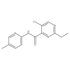 5-chloro-N-(5-iodopyridin-2-yl)-2-(methylsulfanyl)pyrimidine-4-carboxamide结构式