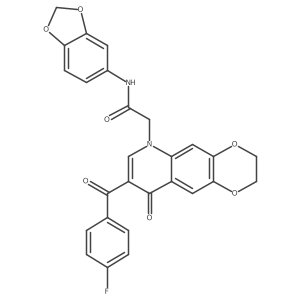 N-(benzo[d][1,3]dioxol-5-yl)-2-(8-(4-fluorobenzoyl)-9-oxo-2,3-dihydro-[1,4]dioxino[2,3-g]quinolin-6(9H)-yl)acetamide Structure