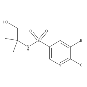 5-Bromo-6-chloro-N-(1-hydroxy-2-methylpropan-2-yl)pyridine-3-sulfonamide Structure
