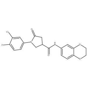 1-(3-chloro-4-fluorophenyl)-N-(2,3-dihydro-1,4-benzodioxin-6-yl)-5-oxopyrrolidine-3-carboxamide Structure