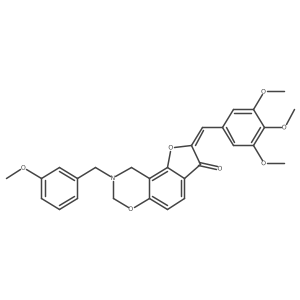 (Z)-8-(3-methoxybenzyl)-2-(3,4,5-trimethoxybenzylidene)-8,9-dihydro-2H-benzofuro[7,6-e][1,3]oxazin-3(7H)-one结构式