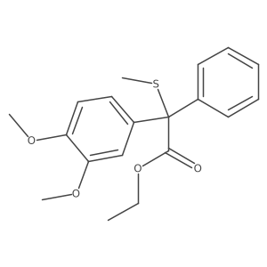 Ethyl 3,4-dimethoxy-I+/--(methylthio)-I+/--phenylbenzeneacetate结构式