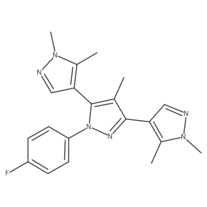 1'-(4-fluorophenyl)-1,1'',4',5,5''-pentamethyl-1H,1'H,1''H-4,3':5',4''-terpyrazole结构式