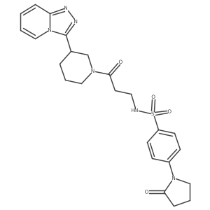 4-(2-oxopyrrolidin-1-yl)-N-{3-oxo-3-[3-([1,2,4]triazolo[4,3-a]pyridin-3-yl)piperidin-1-yl]propyl}benzenesulfonamide结构式