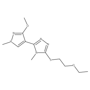 3-((2-ethoxyethyl)thio)-5-(3-methoxy-1-methyl-1H-pyrazol-4-yl)-4-methyl-4H-1,2,4-triazole Structure