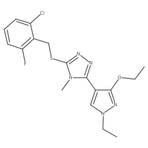 3-((2-chloro-6-fluorobenzyl)thio)-5-(3-ethoxy-1-ethyl-1H-pyrazol-4-yl)-4-methyl-4H-1,2,4-triazole Structure